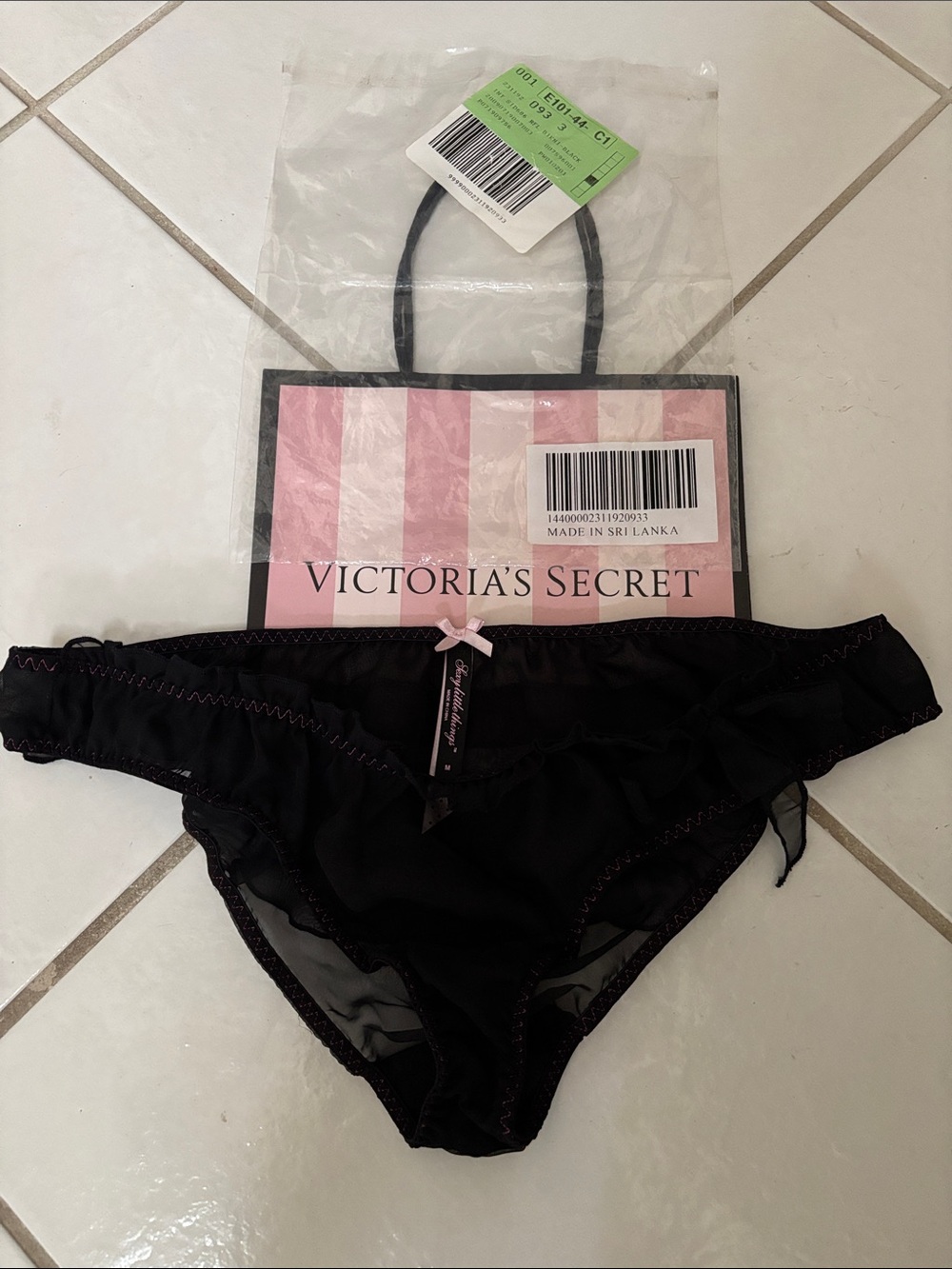 Victoria's Secret Black Sheer Ruffle Bikini Panty